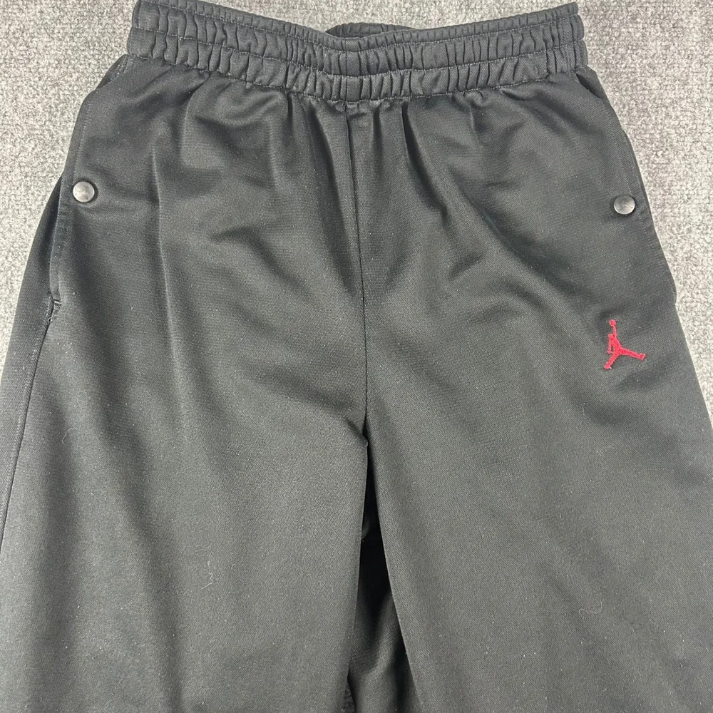 Jordan Track Pants Mens Medium Black Red Jumpman Stripe Zip‎ Cuff Athletic